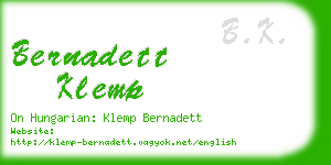 bernadett klemp business card